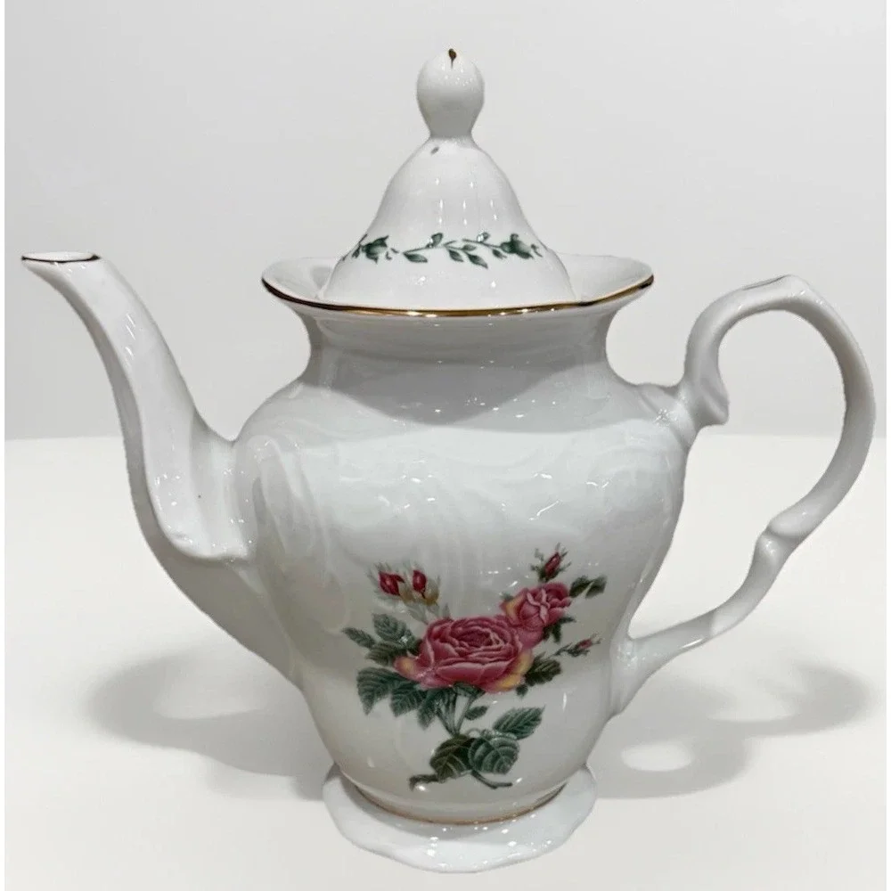 Victorian Rose Coffee Pot by GIBSON DESIGNS. Excellent Condition